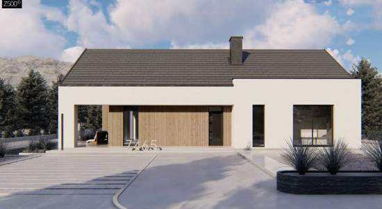 Современный проект с двускатной крышей Z465