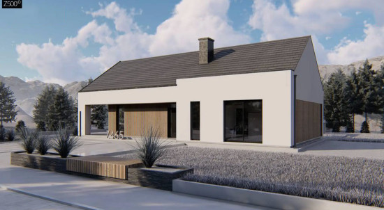 Современный проект с двускатной крышей Z465