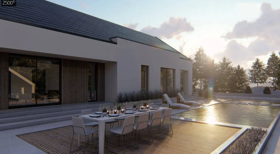 Современный проект с двускатной крышей Z465