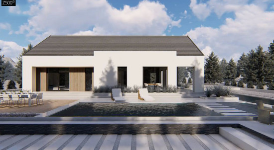 Современный проект с двускатной крышей Z465